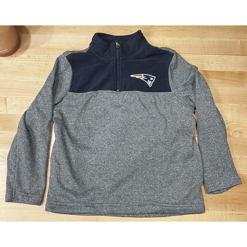 New England Patriots Quarter Zip Pullover Shirt Kids Size Large (7) NFL Football